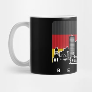 Berlin Germany Skyline German Flag Mug